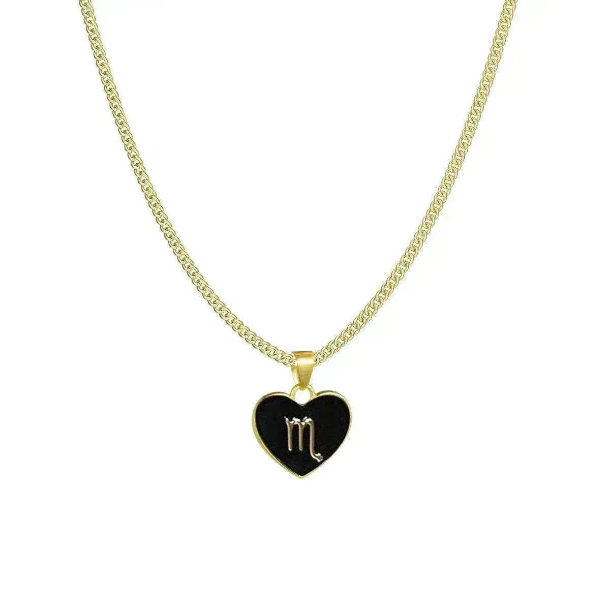12 Constellation Women's Personalized Heart shaped Clavicle Chain Fashion Necklaces