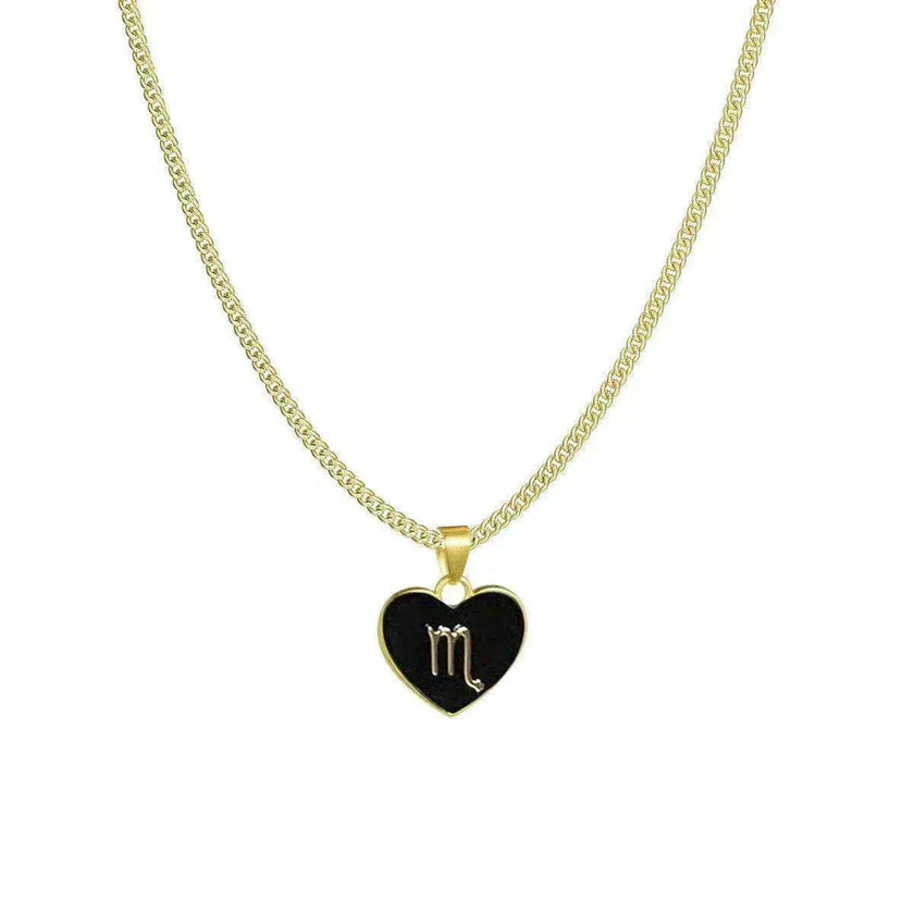 12 Constellation Women's Personalized Heart shaped Clavicle Chain Fashion Necklaces