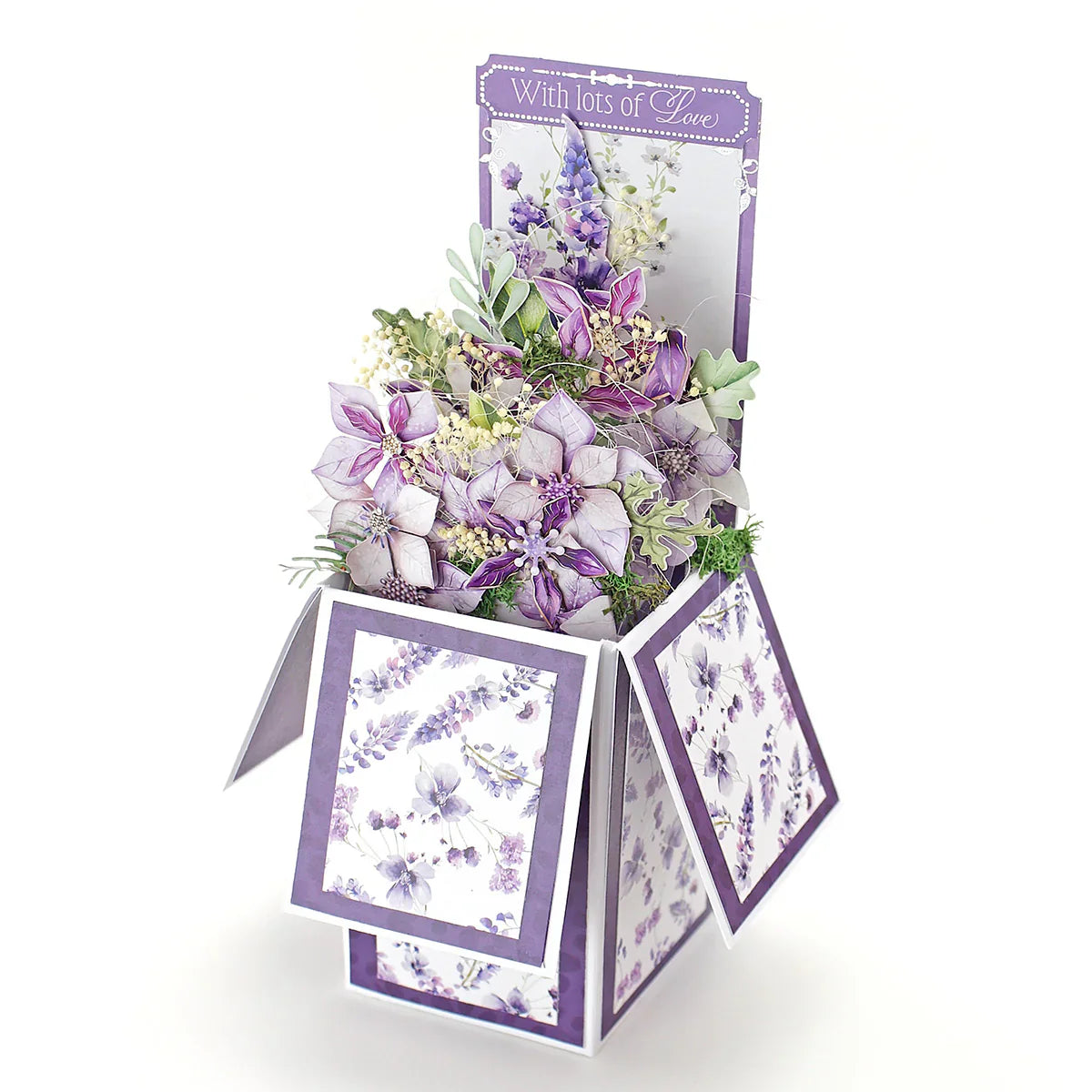 Dusky Violet Blooms, Die Cut Flowers & Leaves, 12 sheets