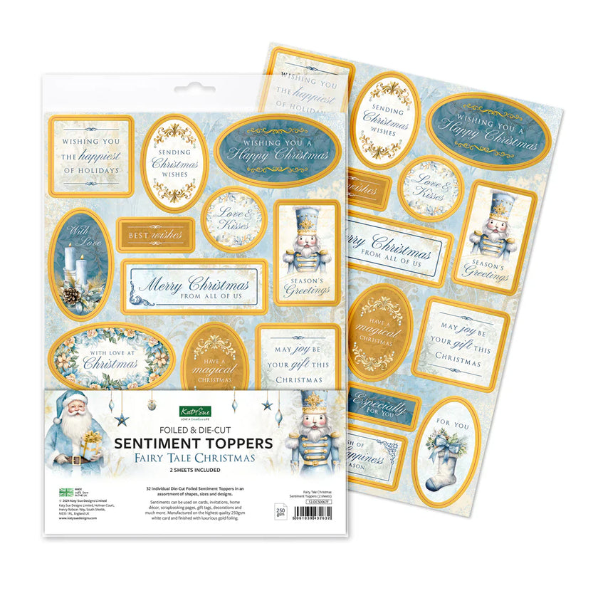 Fairy Tale Christmas Foiled Sentiment Toppers, 2 sheets