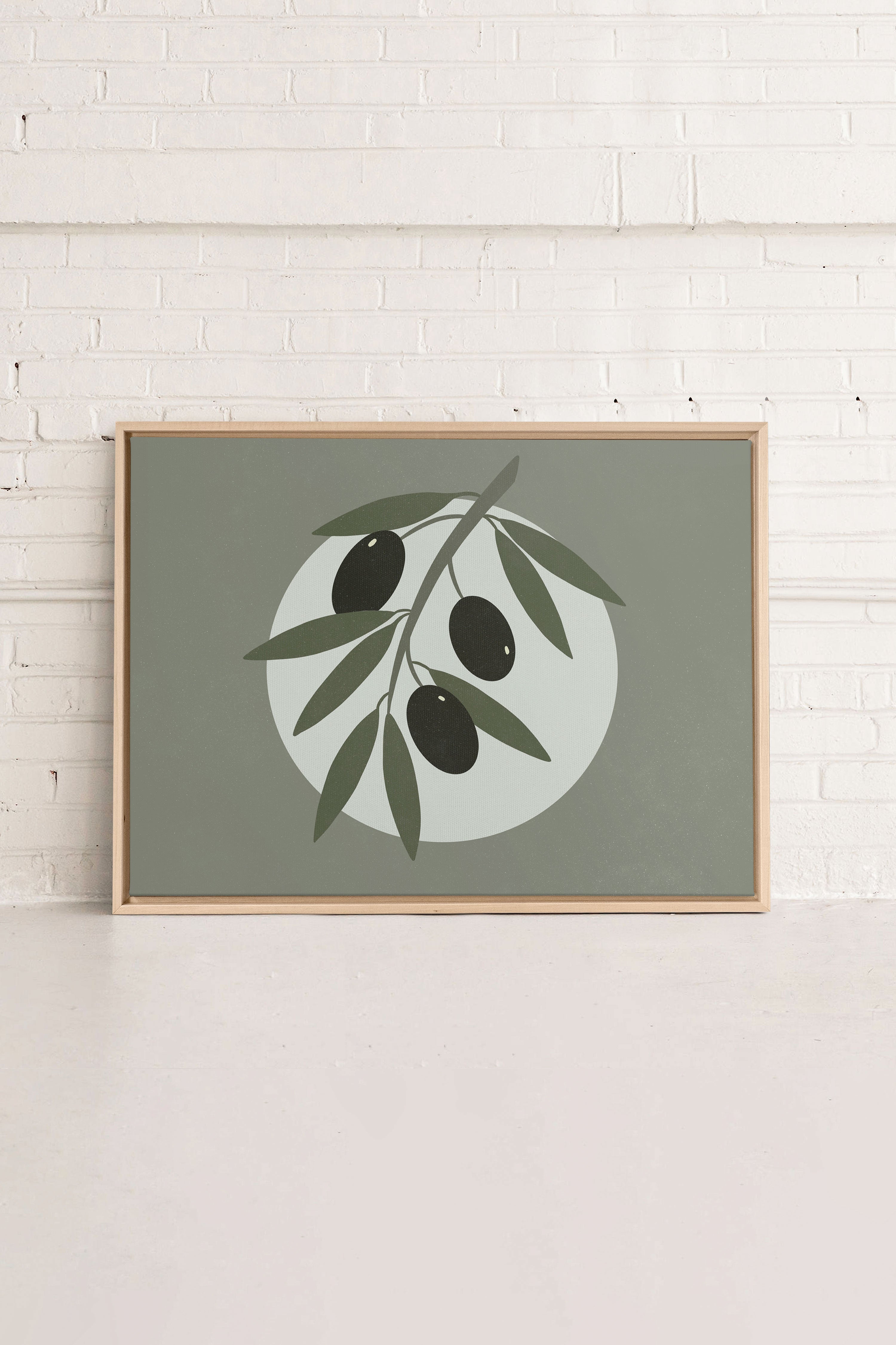 OLIVE MOON, Oeuvre sur toile étirée