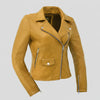 Women’s Lightweight Leather Fashion Jacket | Soft Naked Cowhide Casual Moto Style