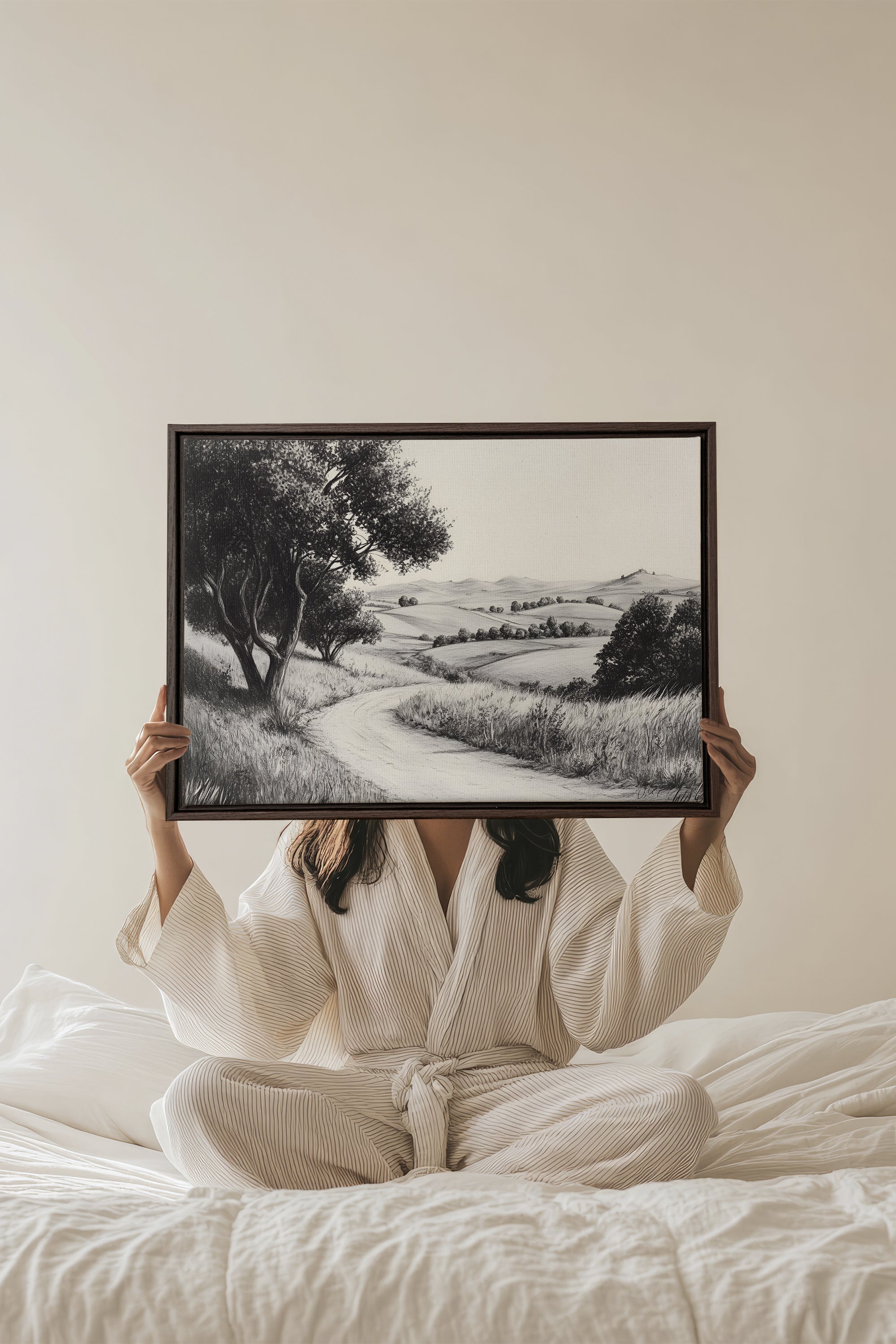 DOUCEUR DES COLLINES, Oeuvre sur toile étirée