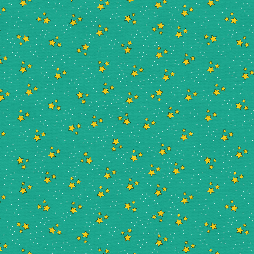 A Royal Fairytale - Stars - Mint by Paintbrush Studio Fabric