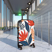 Carry-On Suitcase with Bold Tropical Leaf Print – Colorful Travel Luggage