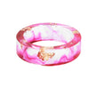 New dried flower resin ring Sen Xiao small  handmade flower gold foil color Epoxy ring