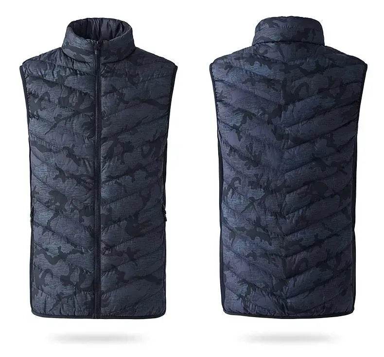 LoClimb Men's Camouflage USB Heated Vest Sleeveless Jacket for Hiking Skiing