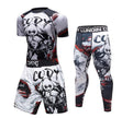 Men’s MMA Compression Rash Guard Set – Anime BJJ Grappling Fight Shorts & Leggings Training Gear