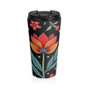 Folk Floral Illustration Travel Mug | Colorful Flower Stainless Steel