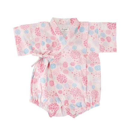 [Pre-Order] Baby Jinbei Romper: Hydrangea Pattern (Cool Grid Weave) (Save 50% in January)