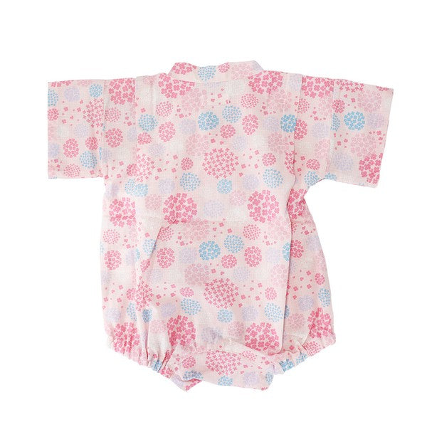 [Pre-Order] Baby Jinbei Romper: Hydrangea Pattern (Cool Grid Weave) (Save 50% in January)