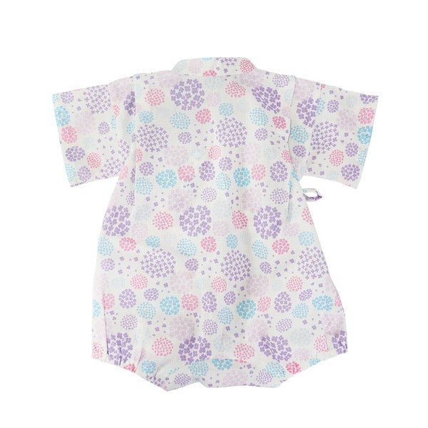 [Pre-Order] Baby Jinbei Romper: Hydrangea Pattern (Cool Grid Weave) (Save 50% in January)