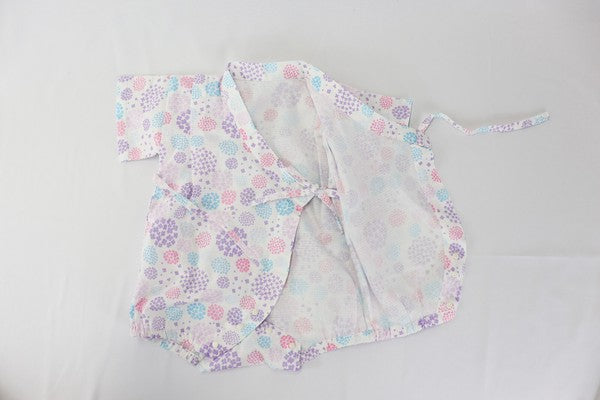 [Pre-Order] Baby Jinbei Romper: Hydrangea Pattern (Cool Grid Weave) (Save 50% in January)