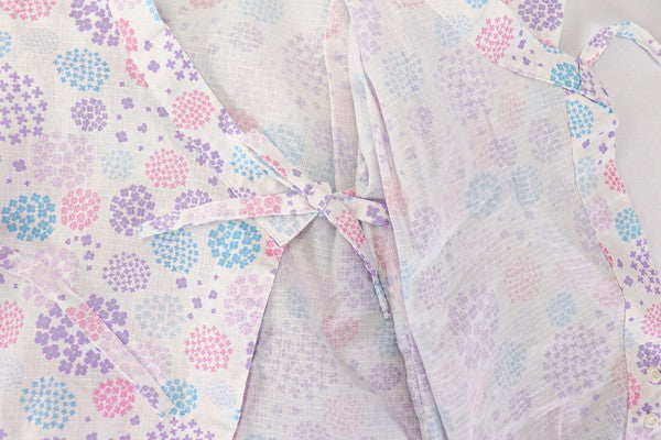 [Pre-Order] Baby Jinbei Romper: Hydrangea Pattern (Cool Grid Weave) (Save 50% in January)