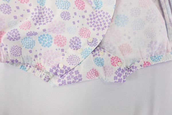 [Pre-Order] Baby Jinbei Romper: Hydrangea Pattern (Cool Grid Weave) (Save 50% in January)