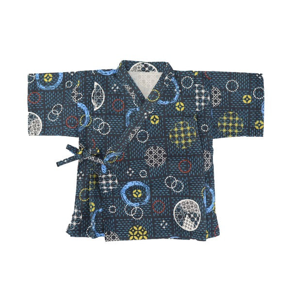 [Pre-Order] Kids' Jinbei Set: Cut Glass Pattern 2-Piece Set (Cool Grid Weave) (Save 50% in January)