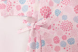 [Pre-Order] Girls' Jinbei Set with Frills: Hydrangea Pattern 2-Piece Set (Cool Grid Weave) (Save 50% in January)