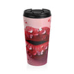 Petal Kiss Stainless Steel Travel Mug | Lip Art, Floral Design