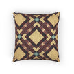 Woven Pillow — Geometric Boho Throw Pillow with Warm Earth Tones