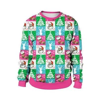 Ugly Christmas Sweater For gift Santa Deer Elf Funny Pullover