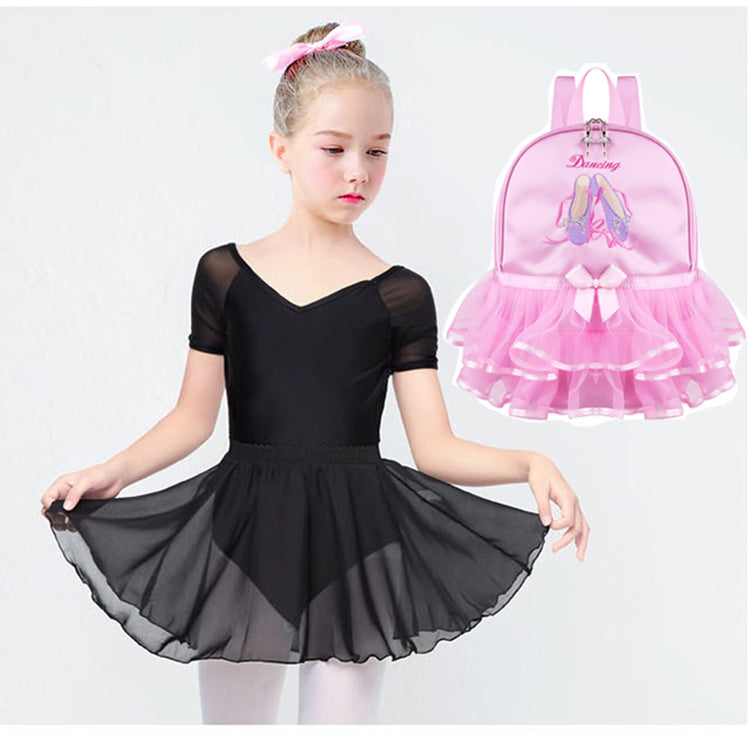 Girls Pink Ballet Dance Backpack – Satin Tutu Ruffle Kids Dance Bag