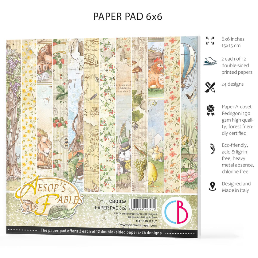 Ciao Bella Aesop's Fables Paper Pad 6