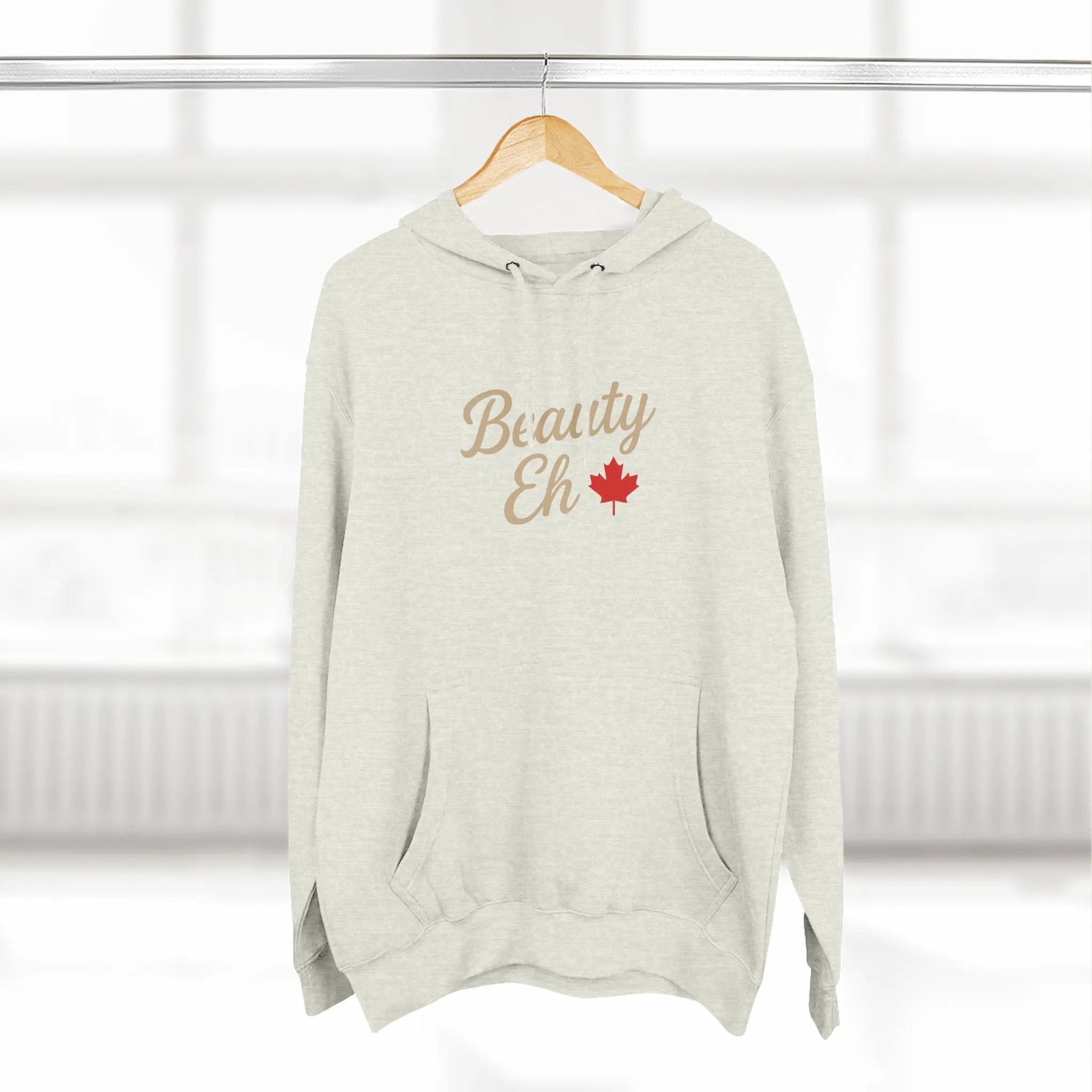 Beauty Eh Canadian Hoodie - Maple Leaf Pride Pullover Sweatshirt - Womens Canada Day Apparel - Cozy Fleece Lined Hooded Sweatshirt