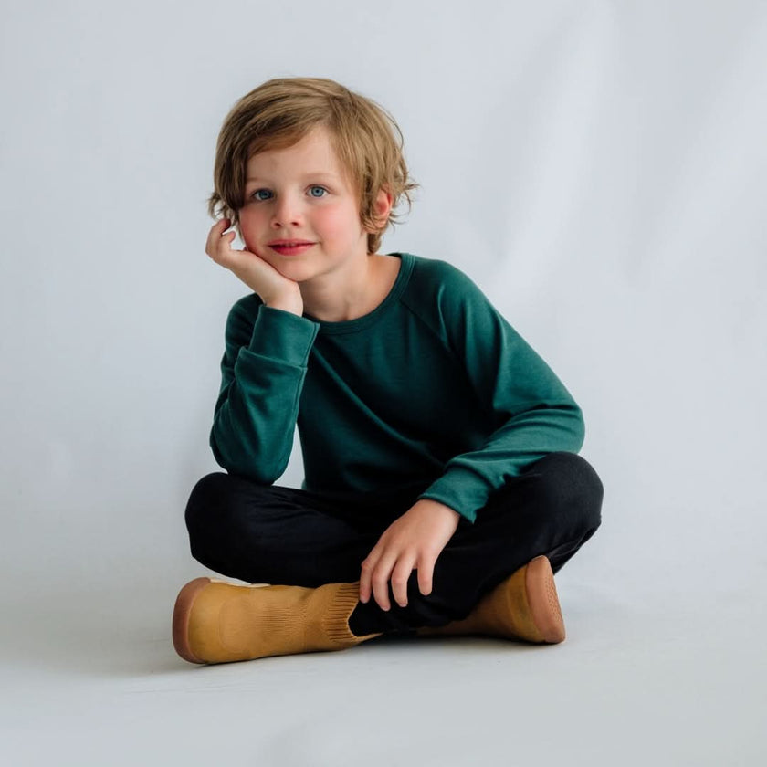 Baby/Kids' Bamboo Raglan Pullover | Black