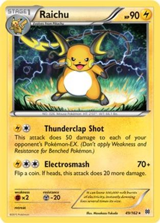 Raichu - 49/162 (XY BREAKthrough) (Cracked Ice Holo) - Deck Exclusives Holofoil
