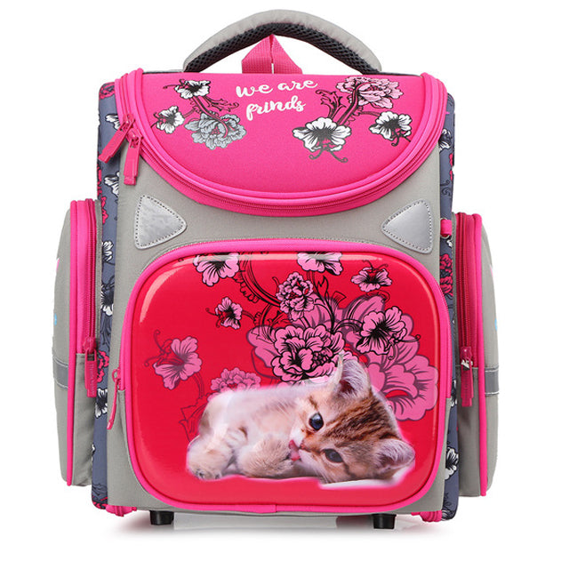 Cartoon Bear Kids School Backpack – Cute Waterproof School Bag for Girls