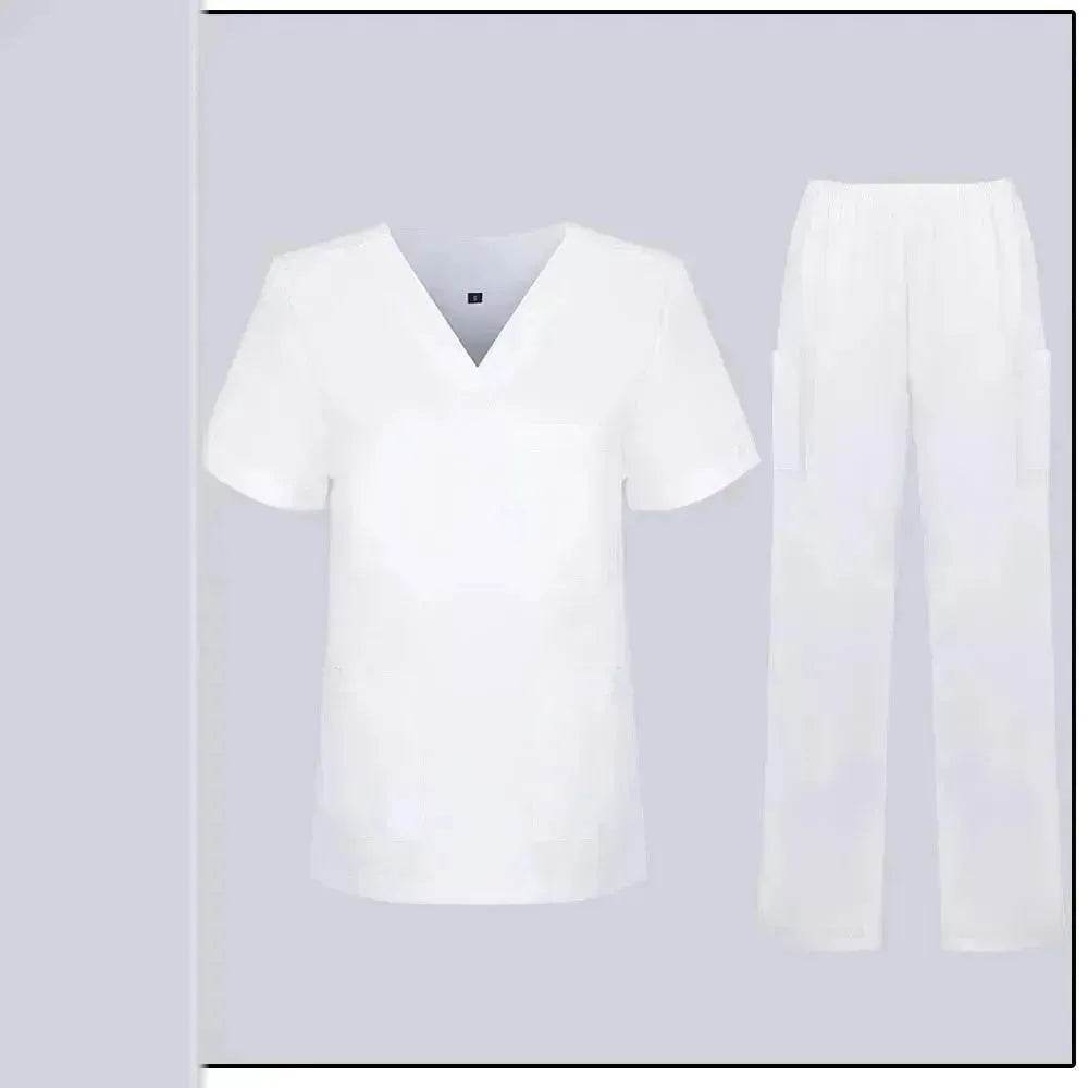 Women Nurse Uniform Female - Hospital Nurse Costume - V Neck Top Pants Set