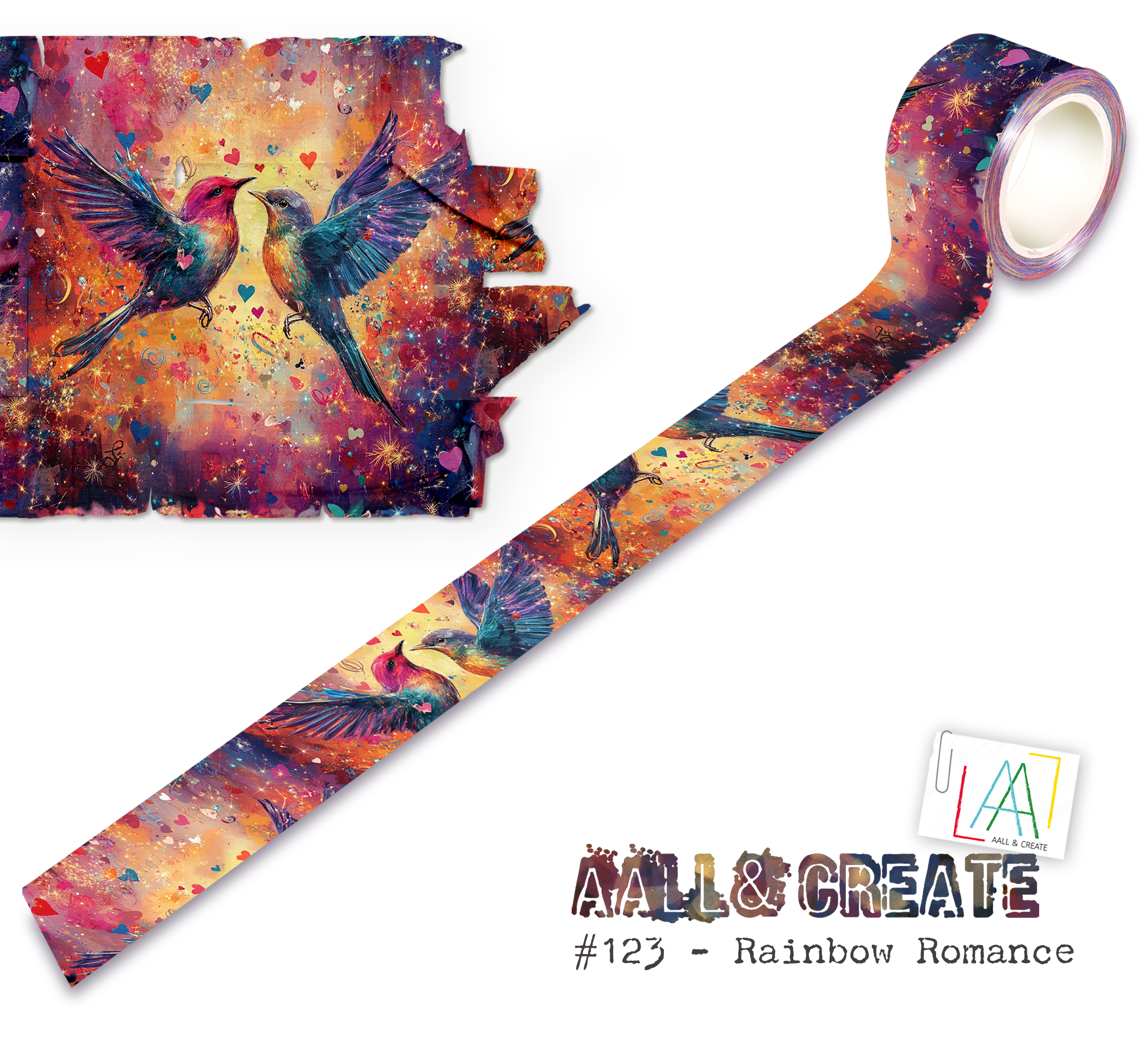 AALL and Create - Washi Tape 25mm x 10m - Rainbow Romance (Layer-It-Up!)