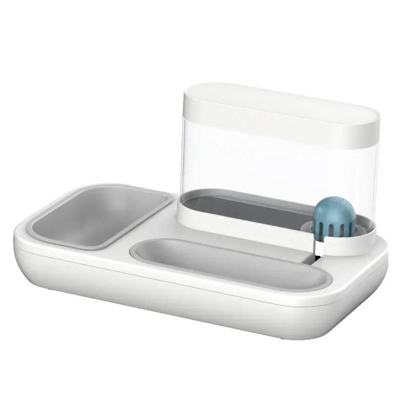 Automatic Pet Cat Feeder & Water Dispenser – 2-in-1 Auto Food & Water Station for Cats & Dogs (Blue / White)