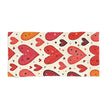 Heart Pattern Beach Towel — Cute Red & Orange Hearts Summer Beach Towel