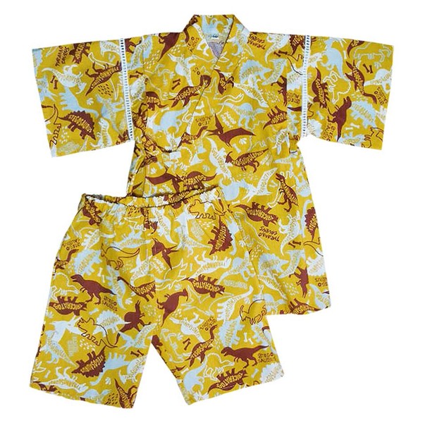 [Pre-Order] Boys' Jinbei Set: Dinosaur Pattern 2-Piece Set (Breathable Lace) (Save 50% in January)