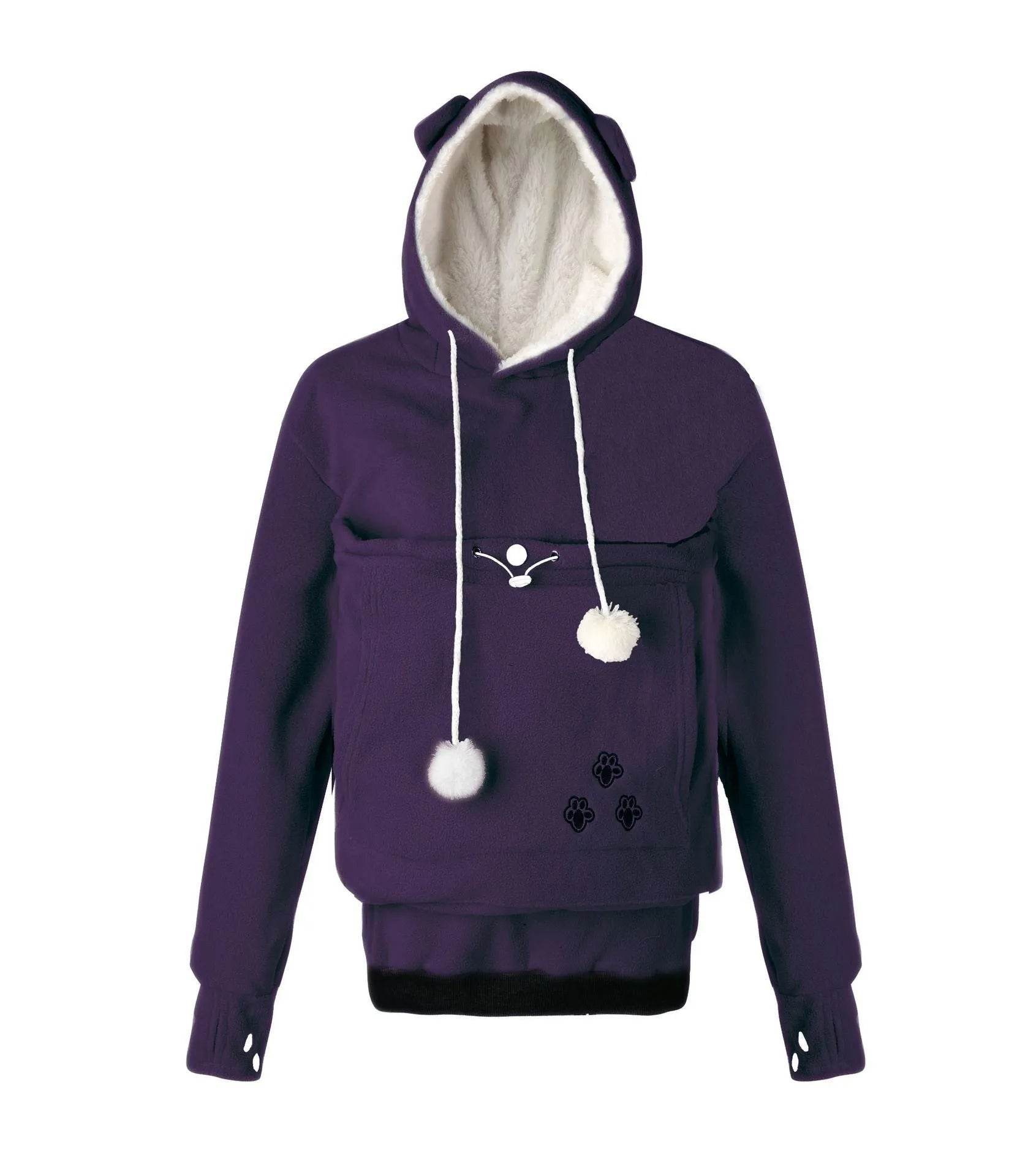 Sweatshirt With Pockets – Women’s Casual Solid Cat Lover Hoodie