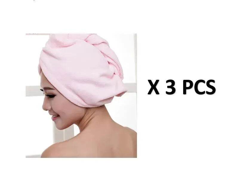 Women's Microfiber Hair Dryer Cap Absorbent Hair Towel.
