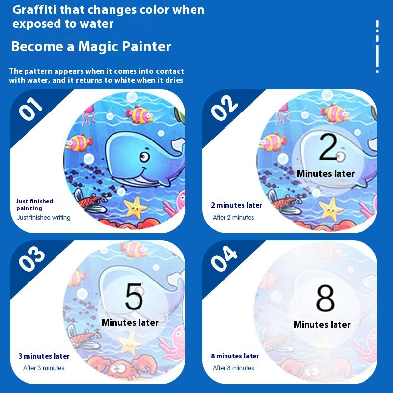 Magic Water Coloring Book for Kids – Paint with Water, Colors Appear & Disappear (6 Styles)