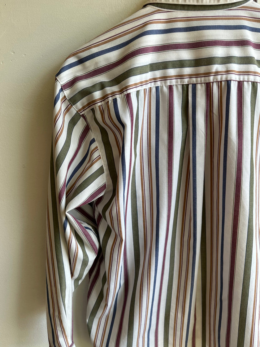 Vintage Tabi Striped Button-Up Shirt | Size Medium
