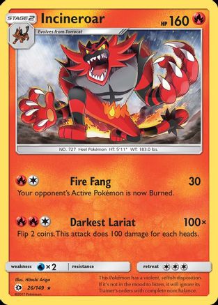 Incineroar 26/149 - SM Base Set