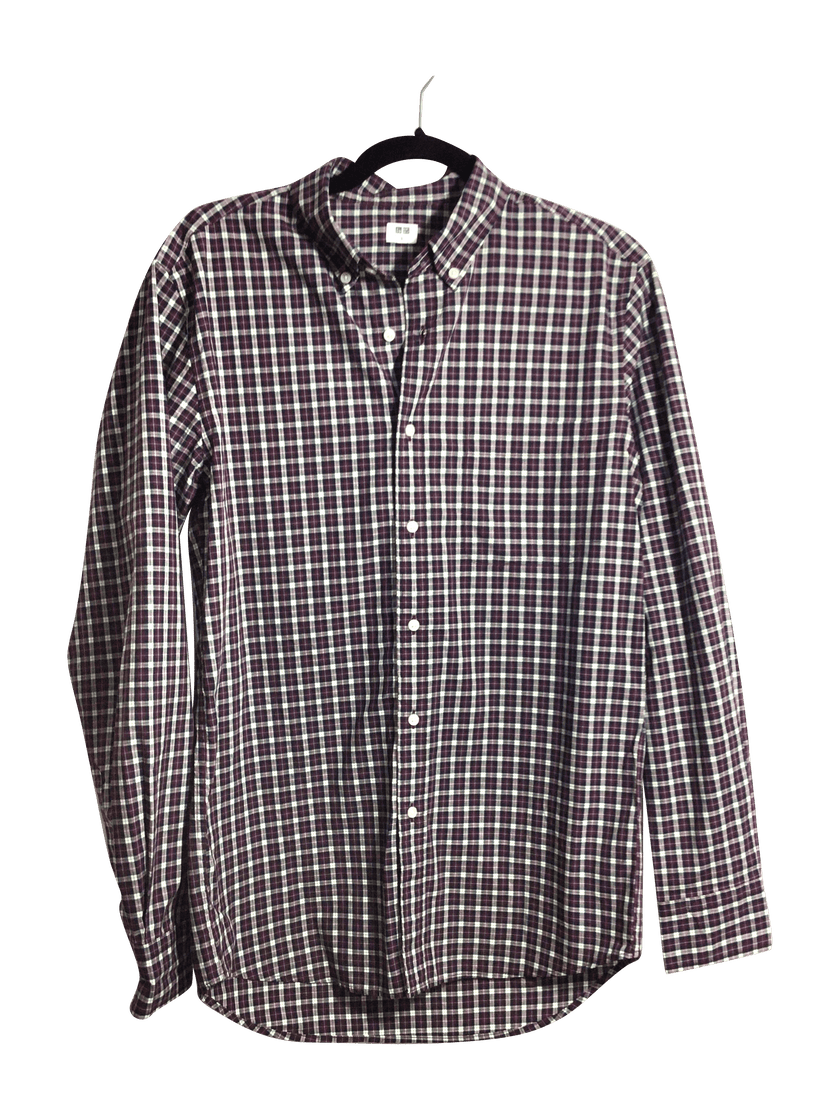 UNIQLO Men Button Down Tops Regular fit in Red - S