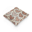 Pink Heart Pattern Woven Pillow | Boho Valentine Decorative Throw