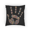 Mosaic Handprint Woven Pillow | Colorful Geometric Hand Throw Pillow