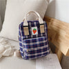 Fashion Mini Cartoon Plaid Children's Backpack – Cute Strawberry Canvas Bag for Kids