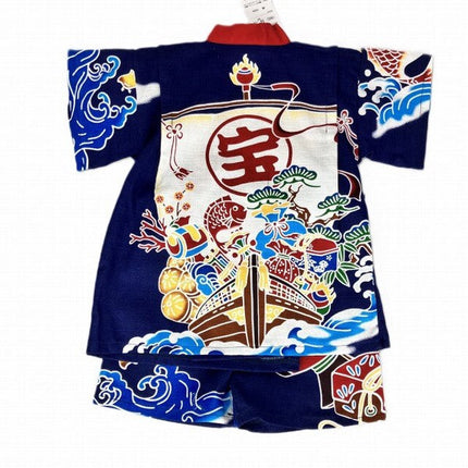 [Pre-Order] Made in Japan Jinbei Set: Treasure Ship 2-Piece Set (Tsumugi Cotton) (Save 50% in January)