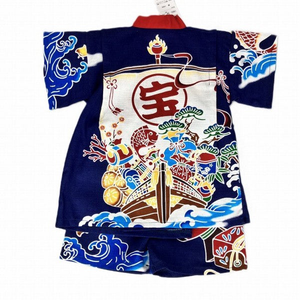 [Pre-Order] Made in Japan Jinbei Set: Treasure Ship 2-Piece Set (Tsumugi Cotton) (Save 50% in January)
