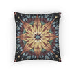Geometric Starburst Mandala Woven Pillow | Boho Home Decor, Kilim Style