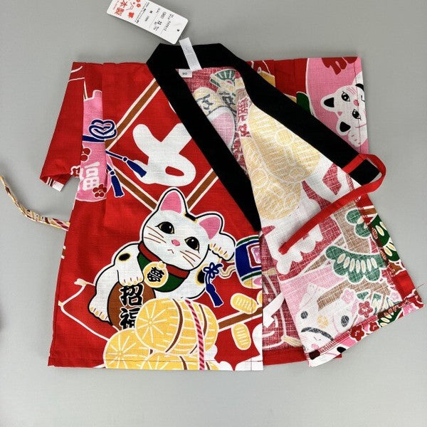 [Pre-Order] Made in Japan Jinbei Set: Lucky Cat 2-Piece Set (Panel Print) (Save 50% in January)