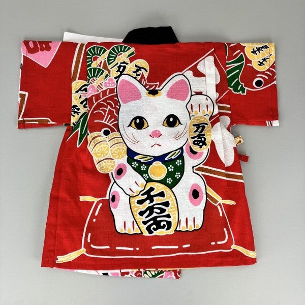 [Pre-Order] Made in Japan Jinbei Set: Lucky Cat 2-Piece Set (Panel Print) (Save 50% in January)