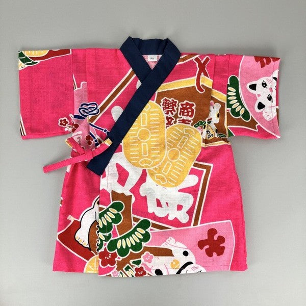 [Pre-Order] Made in Japan Jinbei Set: Lucky Cat 2-Piece Set (Panel Print) (Save 50% in January)